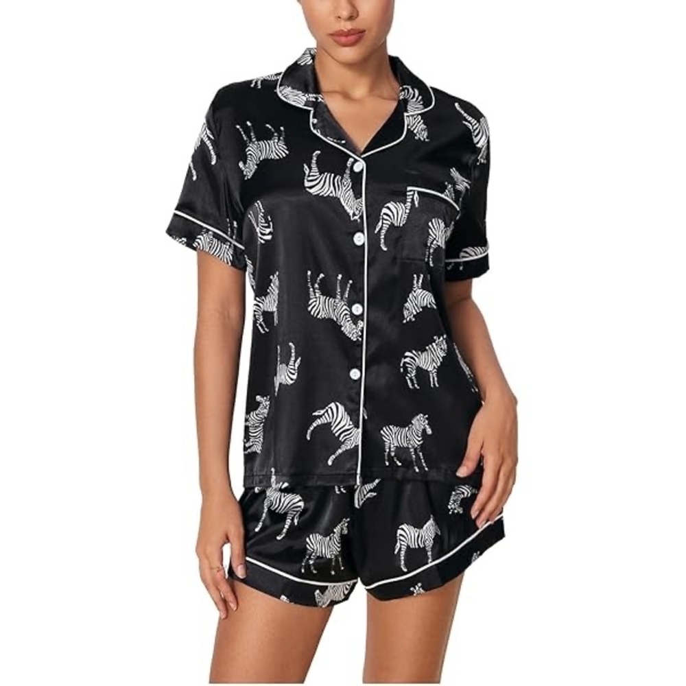 WDIRARA women's satin pajama set - Picture 1 of 6
